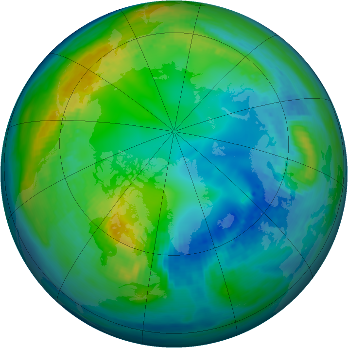 Arctic ozone map for 13 November 1983